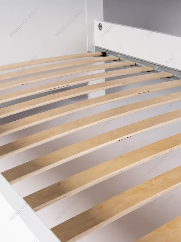 Кровать односпальная Сага, 90х200 см, белая/ясень | изображение 12