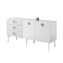 Комод 1.6м Bogemia Fillini (Белый) (Lakobel/Хром) БМКМ-4(Fi)