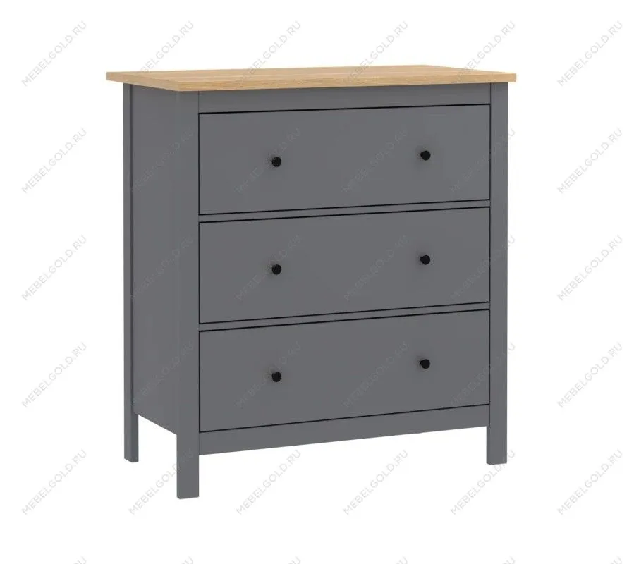 САГА комод 3 ящика серый/ясень | изображение 3