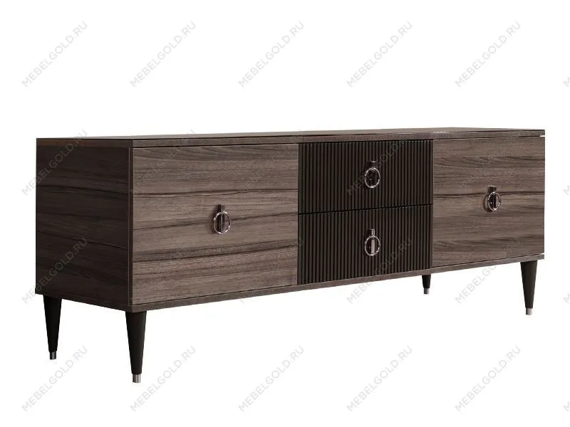 Тумба под телевизор Римини СОЛО (Орех империя/Серебро) РМТ-3(s)