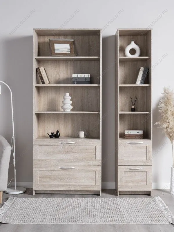 Стеллаж Сириус, 2 ящика, 78х35х190 см, дуб сонома | изображение 5