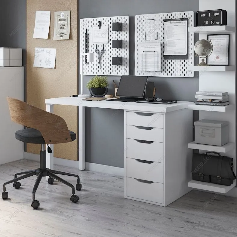 Стол письменный Ингар, 5 ящиков, 140х75х55 см, белый | изображение 6