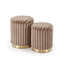 Комплект Halmar FIDO (2 пуфа) (капучино/золотой)