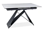 Стол обеденный Signal WESTIN SC раздвижной (эффект белого мрамора/черный мат) | изображение 1