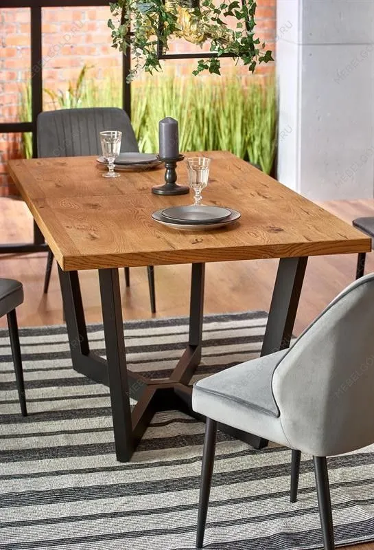 Стол обеденный Halmar MASSIVE раскладной (дуб светлый/черный) | изображение 13