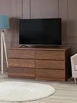 Комод Варма Прайм, 6 ящиков, горизонтальный, 160х77х48 см, шпон натурального дерева, ясень коричневый | изображение 6