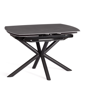 Стол обеденный Winston/Винстон, столешница керамика (матовая) /опоры металл, темно-серый/черный, (120+30+30)x80x75(+1) см