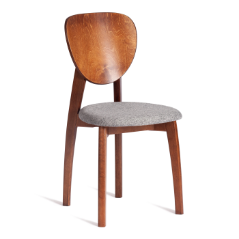 Стул DIAMANTE мягкое сидение, бук, 42x42x85см, коричневый, ткань wool dimgrey, серый