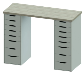 ИНГАР стол письменный ИКЕА / IKEA 2/88 140x106x55, дуб беленый/белый