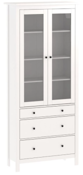 САГА шкаф с витриной 90 белый
