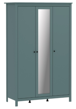 САГА шкаф 3 двери с зеркалом темно-бирюзовый