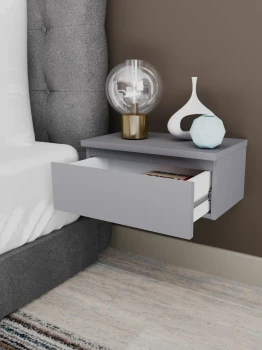 Тумба прикроватная подвесная Варма 50х21х30, серая