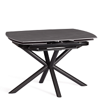 Стол обеденный Winston/Винстон, столешница керамика (матовая) /опоры металл, темно-серый/черный, (120+30+30)x80x75(+1) см