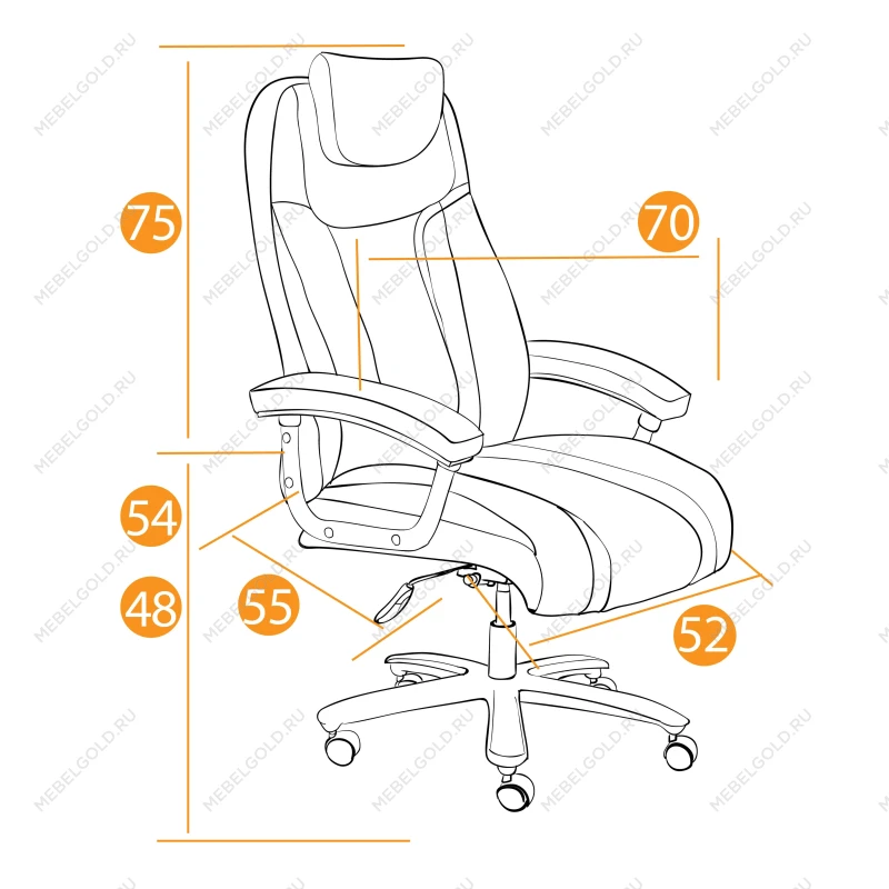 Кресло Trust (max), кож/зам, черный/черный стеганный/черный, 36-6/36-6/36-6/06 | изображение 17