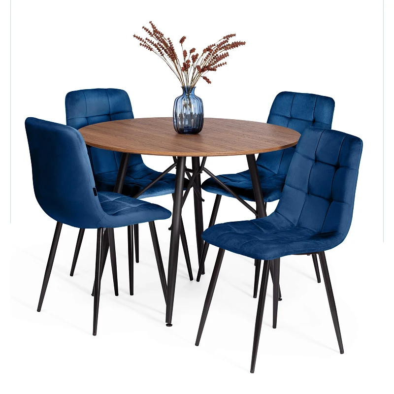 Стул CHILLY (mod. JSC-220), Велюр/металл, 44,5х52,5х88 см, Blue (синий) HLR64 / черный | изображение 5