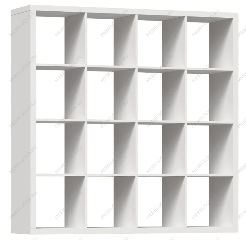 КАЛЛАКС / ФОРА Стеллаж ИКЕА / IKEA 16, широкий стеллаж с открытыми ячейками, тамбурат белого цвета