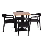 Стул BALDUR, дерево вяз/ткань лен, черный/черный лен, 49х52х76,5 см | изображение 5