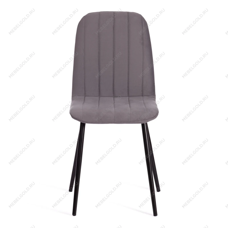 Стул ARC, Велюр/металл, 46 х 52 х 88 см, темно-серый/черный | изображение 4