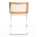 Стул MANI, дерево вяз, ротанг/ткань лен, металлический каркас, Груша (№3), 46х46х78 см | изображение 3