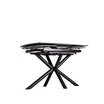 Стол обеденный Winston/Винстон, столешница керамика (глянцевая) / опоры металл, белый/черный, (120+30+30)x80x75(+1) см | изображение 14