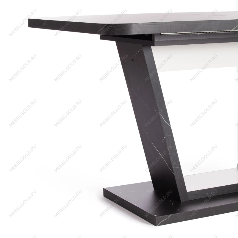 Стол обеденный VOX раздвижной, ЛДСП, 132-172x85x75,5 см, Мрамор черный/Белый | изображение 11