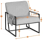 Кресло Charli LUX/Чарли Люкс, экокожа, Sharp Графит, 70х80х82 см | изображение 10