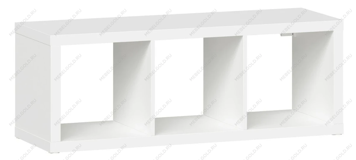 КАЛЛАКС / ФОРА Стеллаж ИКЕА / IKEA 3, с тремя открытыми ячейками, тамбурат, цвет белый