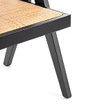 Кресло LOKI, дерево вяз/ротанг, черный, 50х50х84 см | изображение 8