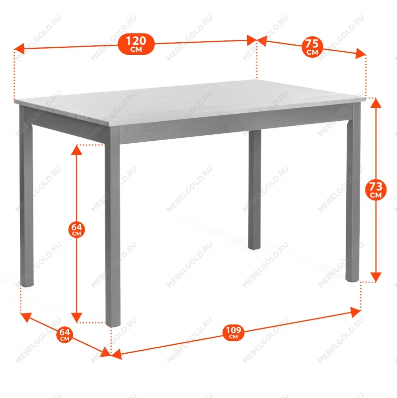 Обеденный комплект Соната (стол + 4 стула)/Sonata dining set, массив сосны, стол: 120х75х73см  стул :41х50х95см, антик /графит | изображение 8