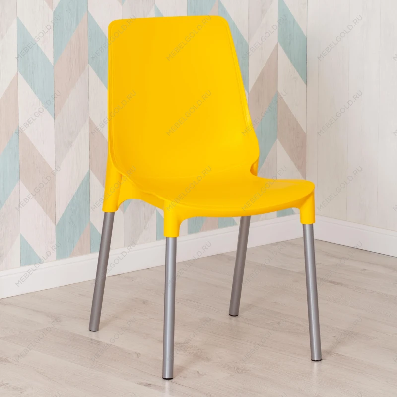 Стул GENIUS (mod 75), металл/пластик, 46x56x84cм, желтый/ножки хром | изображение 9