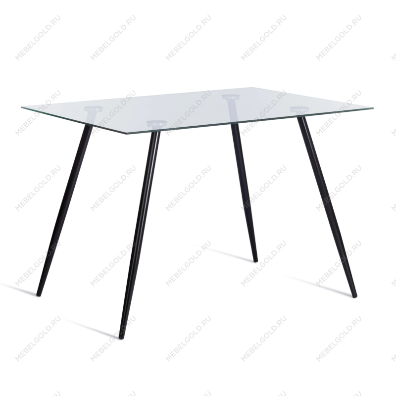 Стол SOPHIA (mod. 5003), металл/стекло (8мм), черный / прозрачный, 110 х 80 х 75 см