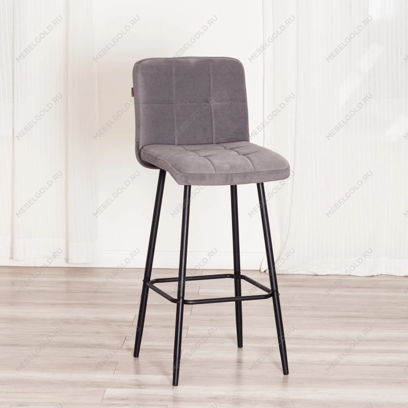 Барный стул Medeo/Медео, велюр, серый, 29, 45х56х113 см | изображение 14