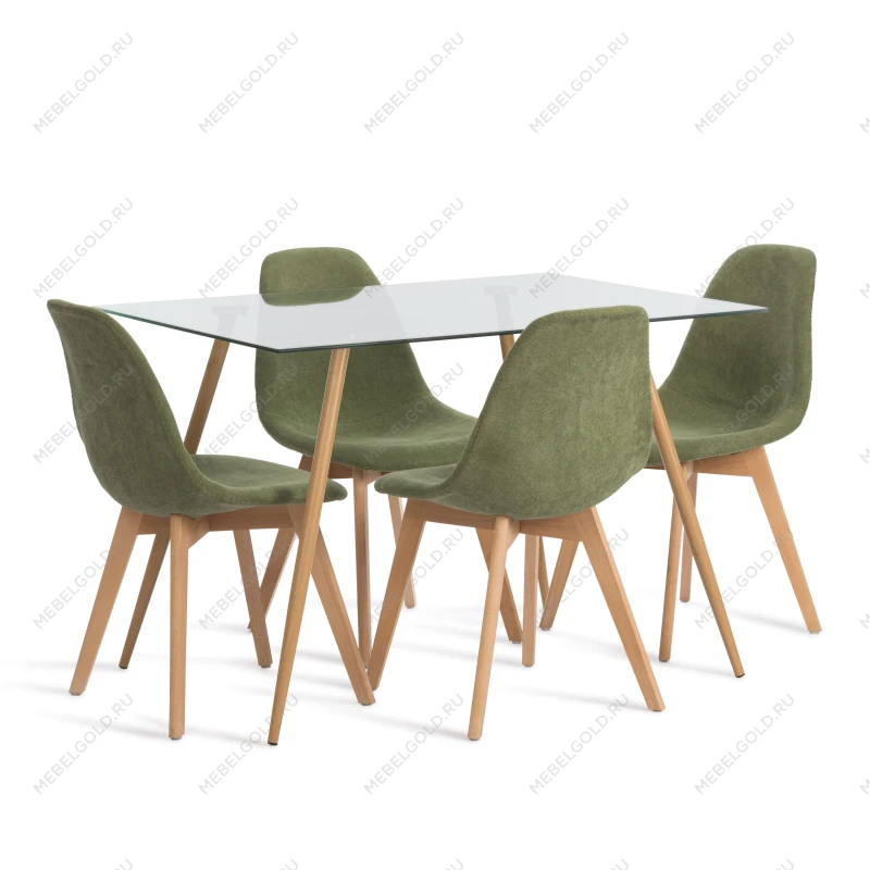 Стол SOPHIA (mod. 5003), металл/стекло (8мм), бук/прозрачный, 110 х 80 х 75 см | изображение 5