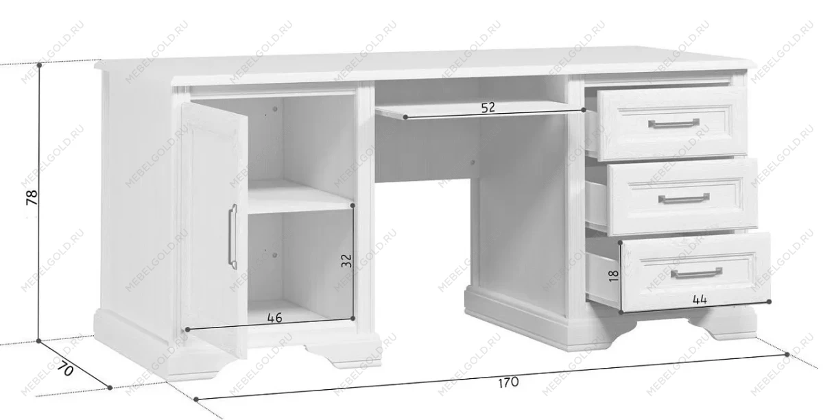 Стол письменный Стилиус BIU170 (Орех донской) | изображение 1