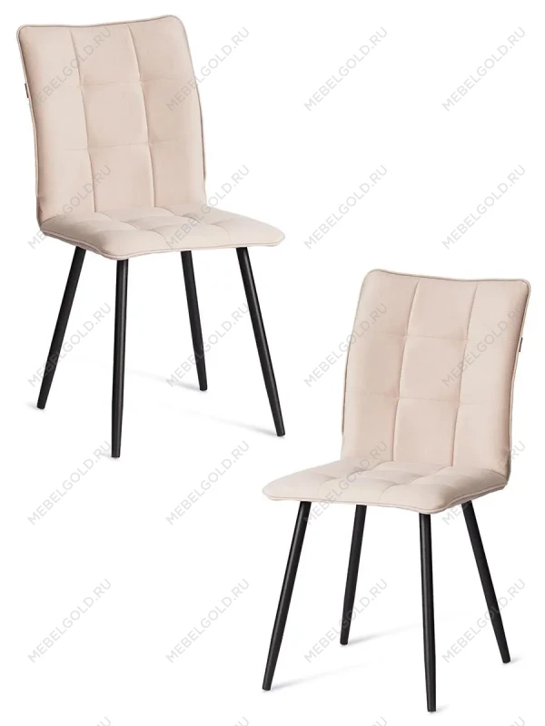 Стул обеденный Bari, LT, велюр, бежевый/черный, 7, 41х55х89 см