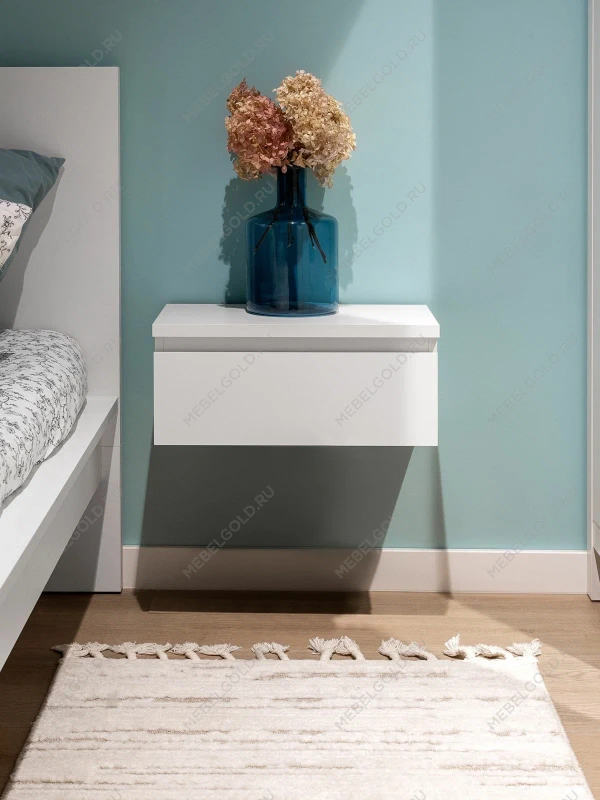 Тумба прикроватная подвесная Варма 50х21х30, белая | изображение 1