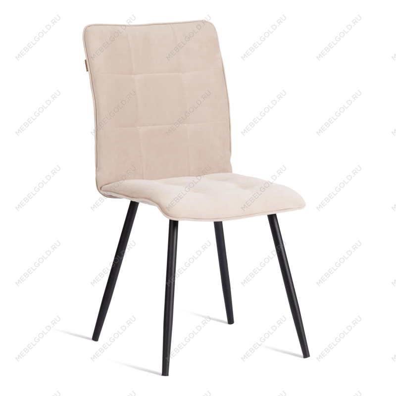 Стул обеденный Bari, ткань велюр, 46х55х89, молочный/черный, (Porsche 2)