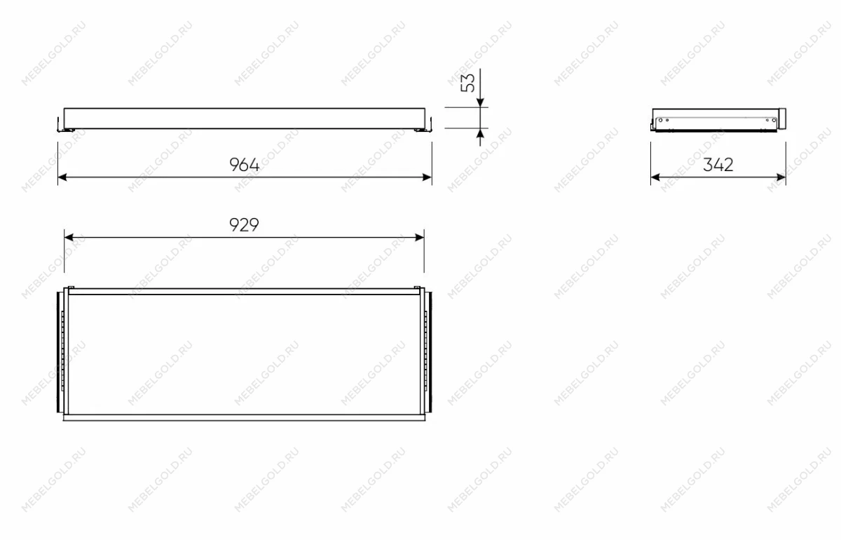 Выдвижная полка МАКС 100х36 серая | изображение 1