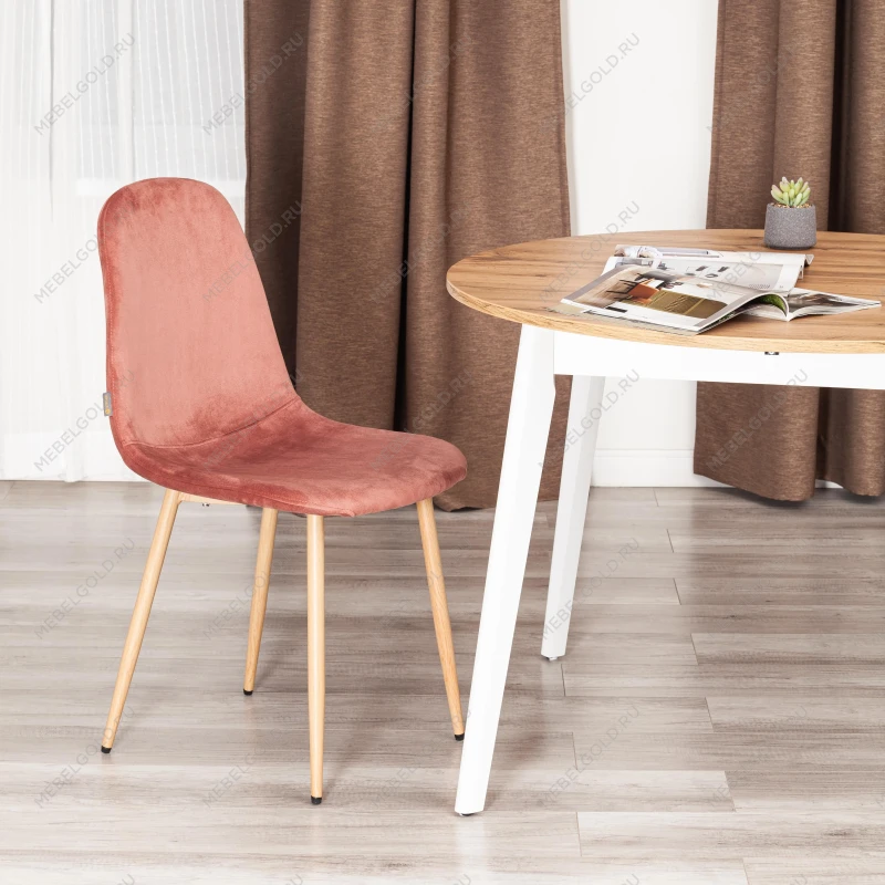 Стул BREEZE (mod. JSC-58), Велюр/металл, 44 х 53 х 86 см, Coral (коралловый) HLR44 / натуральный | изображение 9