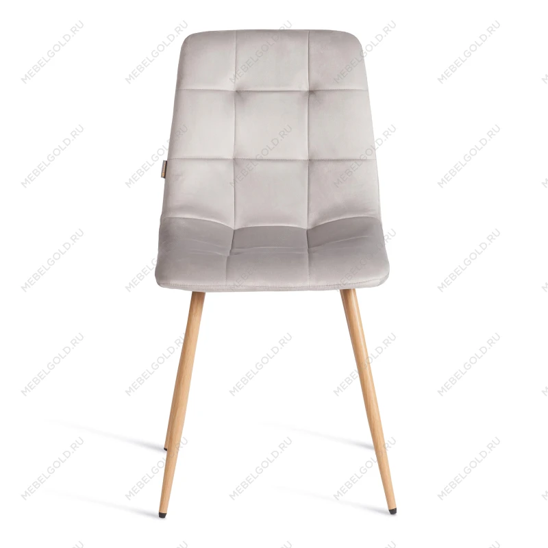 Стул CHILLY (mod. JSC-220), Велюр/металл, 44,5х52,5х88 см, Light grey (светло-серый) HLR14 / натуральный | изображение 4