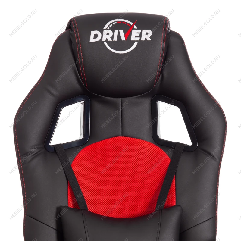 Кресло DRIVER (22), кож/зам/ткань, черный/красный, 36-6/TW-08 | изображение 6