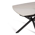 Стол обеденный Winston/Винстон, столешница керамика (глянцевая) / опоры металл, белый/черный, (120+30+30)x80x75(+1) см | изображение 10