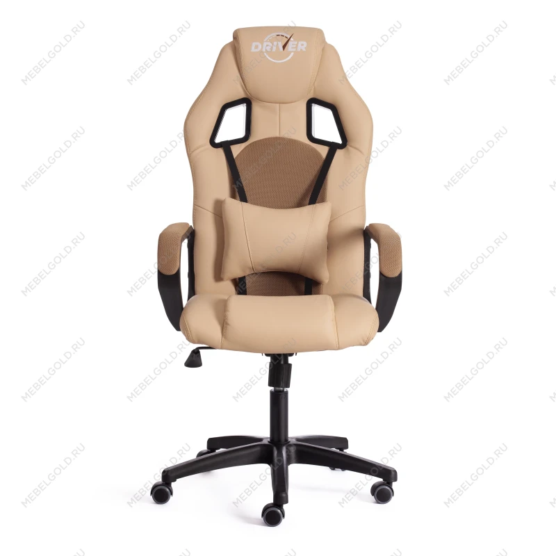 Кресло DRIVER (22), кож/зам/ткань, бежевый/бронза, 36-34/TW-21 | изображение 4