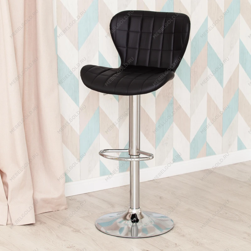 Стул барный AVIONIC (mod. KY712A), металл/экокожа, 45*53*86-107 см, черный/хром | изображение 11