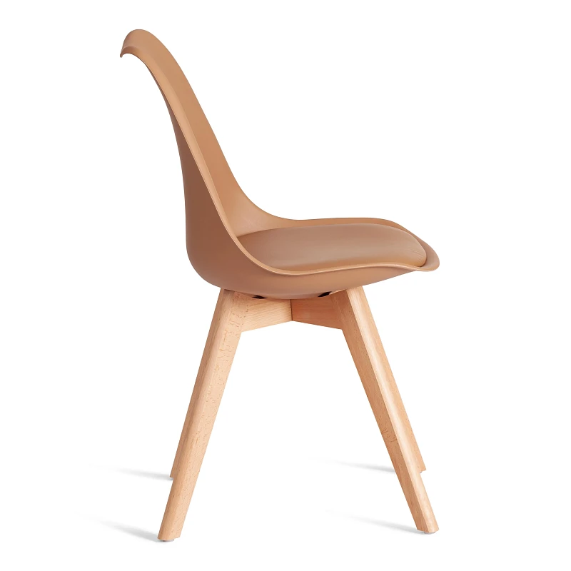Стул TULIP (mod. 73-1), дерево/пластик/экокожа, 47,5x55x80 см, Бежевый (Latte) | изображение 1