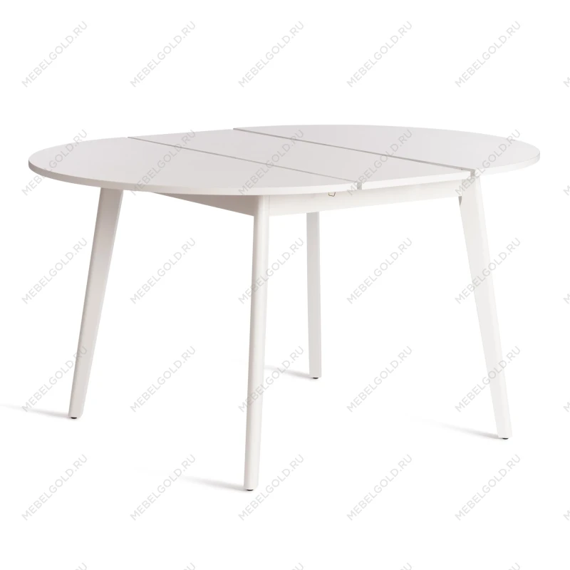 Стол обеденный SVELTO, ЛДСП, опора-массив березы, 105 х 105 (140) х 74.5 см, Белый /белый | изображение 3