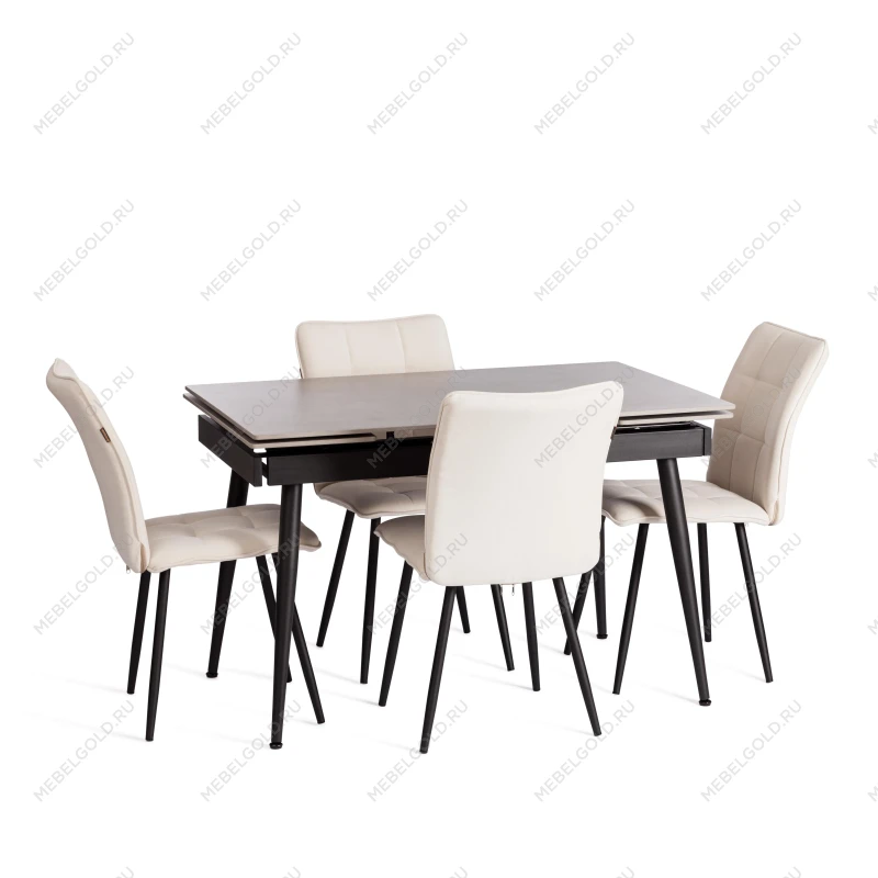 Стул обеденный Bari, LT, флок, молочный/черный, 4, 41х55х89 см | изображение 9