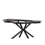 Стол обеденный Winston/Винстон, столешница керамика (глянцевая) / опоры металл, белый/черный, (120+30+30)x80x75(+1) см | изображение 15