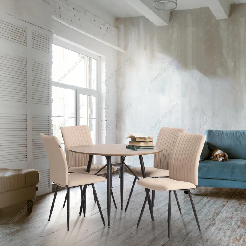 Стул обеденный Monte Carlo, флок, бежевый/черный, 7, 50х55х93 | изображение 14