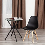 Стул CINDY (EAMES) (mod. 1801), дерево бук/металл/сиденье пластик, 45x51x82 см, Black (черный) | изображение 8